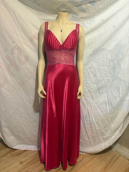 Dresses & Skirts - Elegant Fuchsia Evening Gown - Sleeveless V-Neck